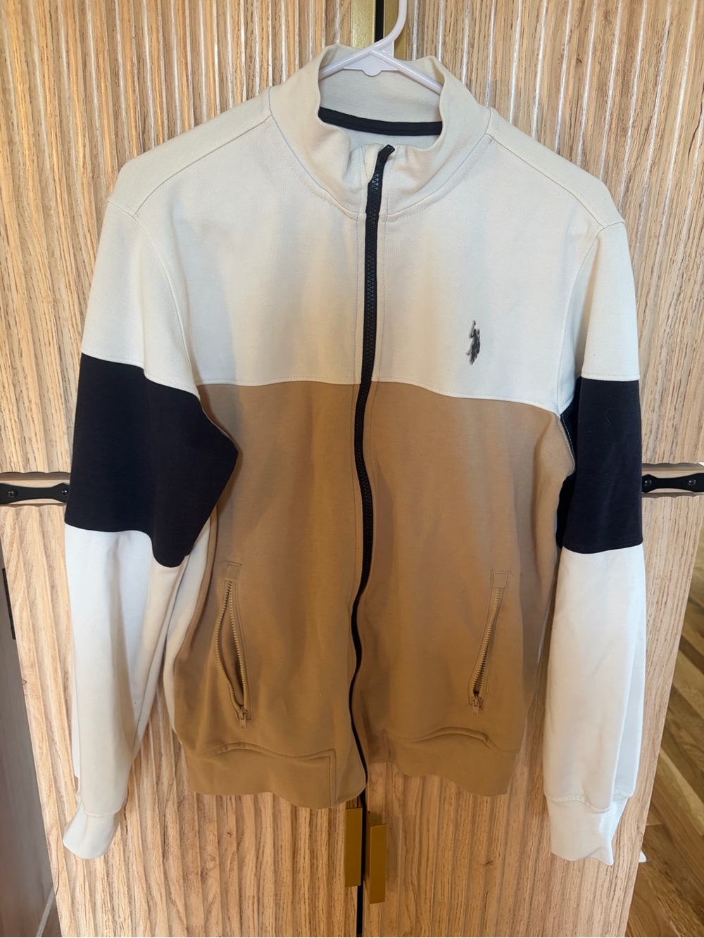 🏇U.S. Polo Assn. Cream Jacket with Black Accents